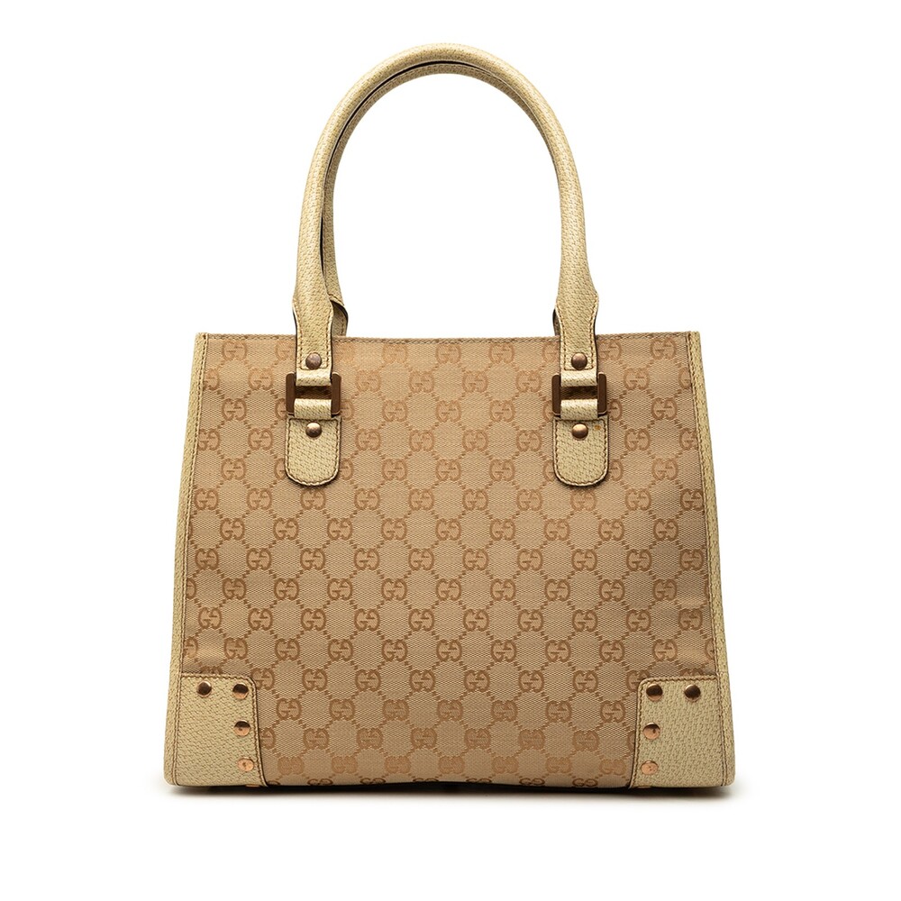 Gucci Gg Canvas Nailhead Tote Pre-Loved #363018G56B